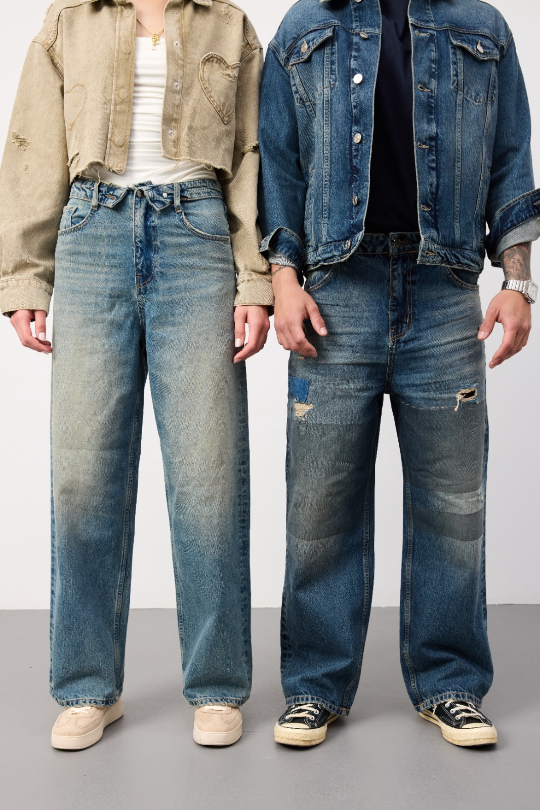 Sample denim garment made from Atlas Denim fabric — model shot 11