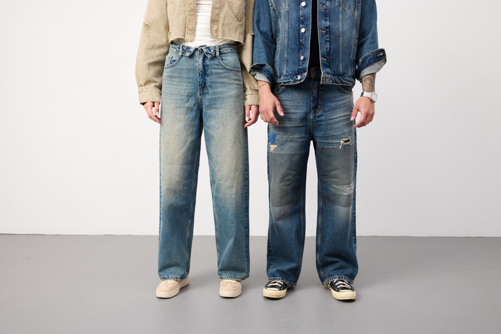 Sample denim garment made from Atlas Denim fabric — model shot 12
