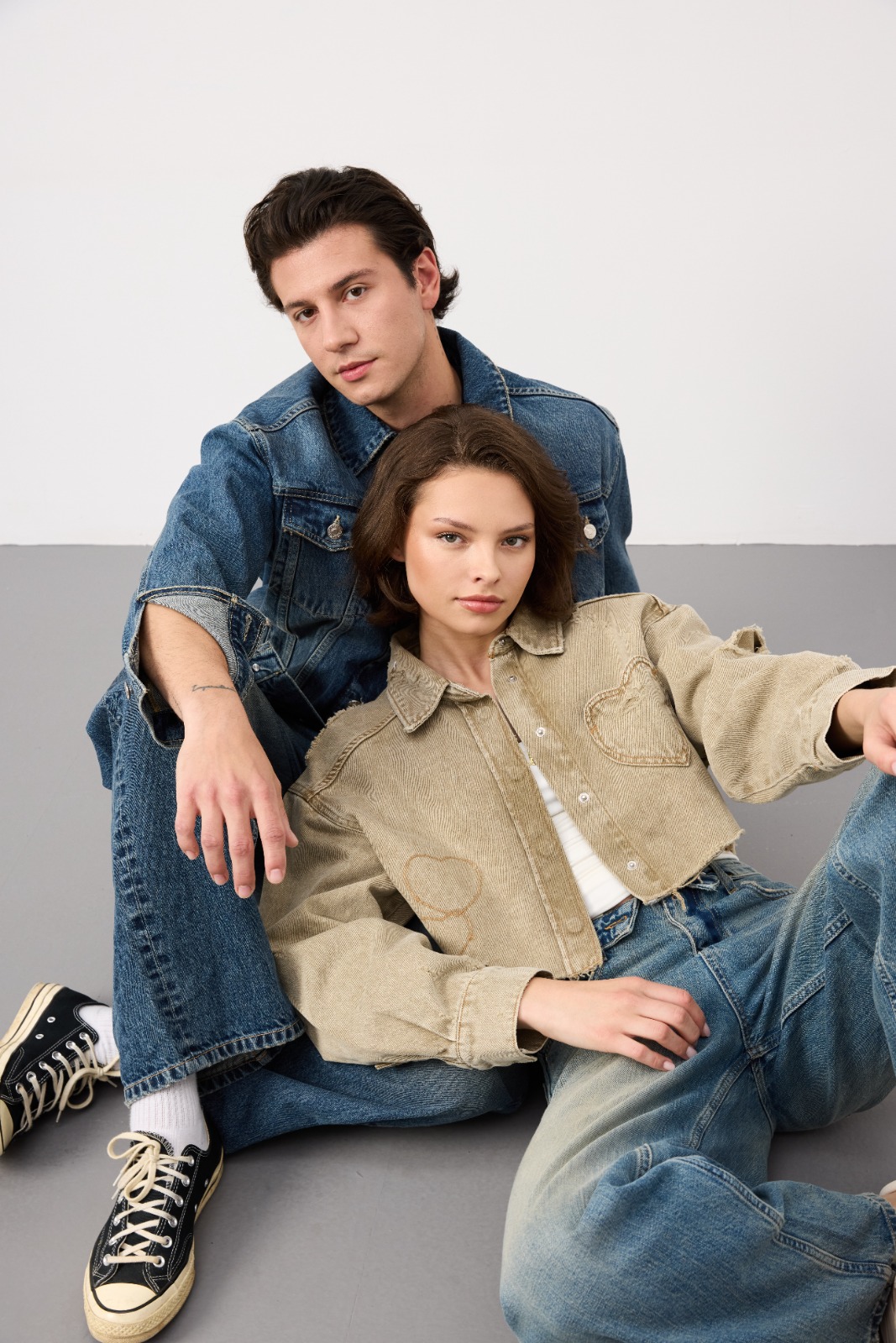 Sample denim garment made from Atlas Denim fabric — model shot 14