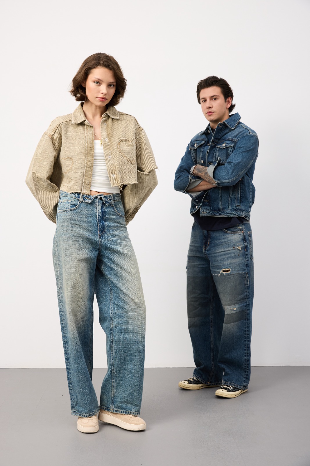 Sample denim garment made from Atlas Denim fabric — model shot 17