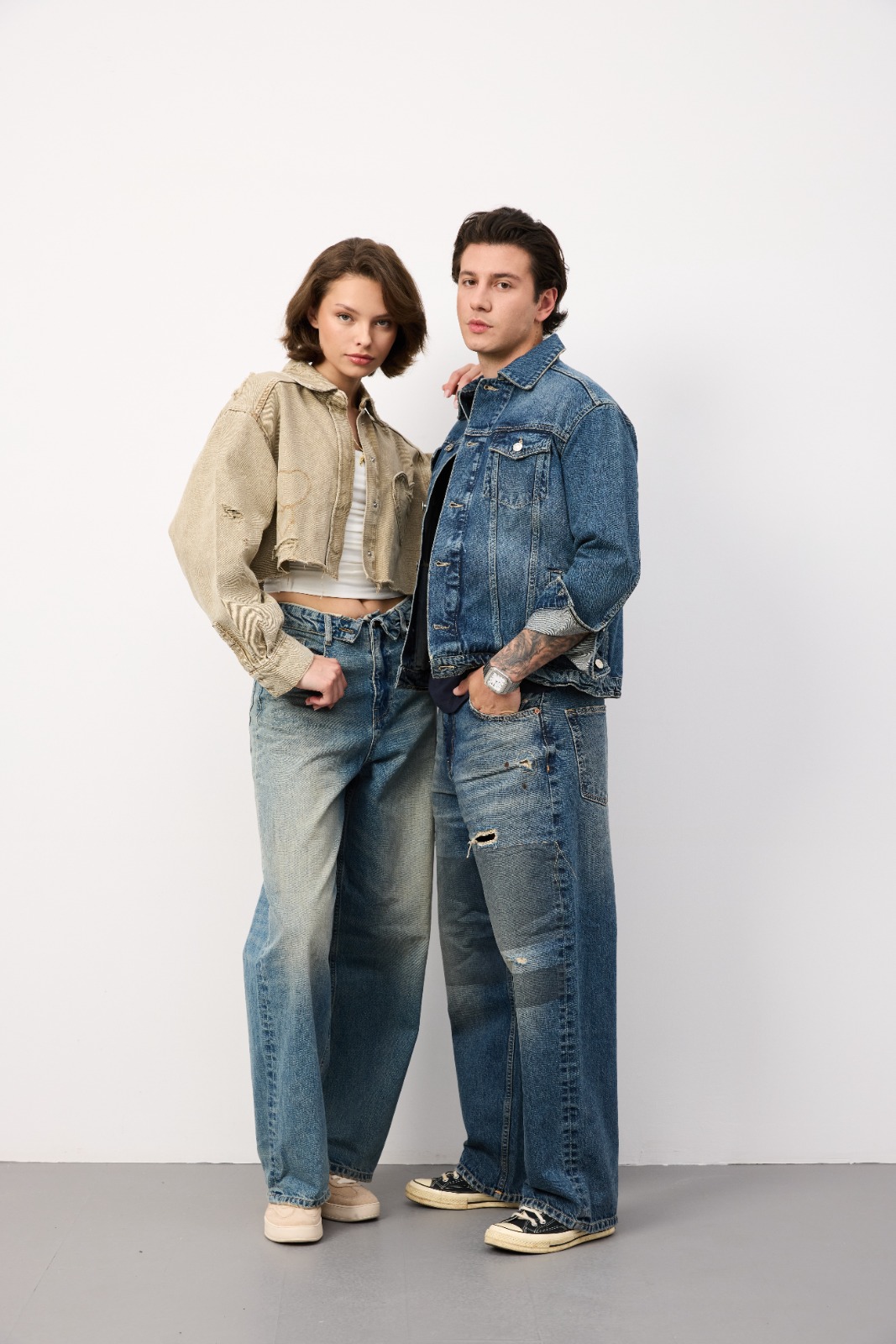 Sample denim garment made from Atlas Denim fabric — model shot 18