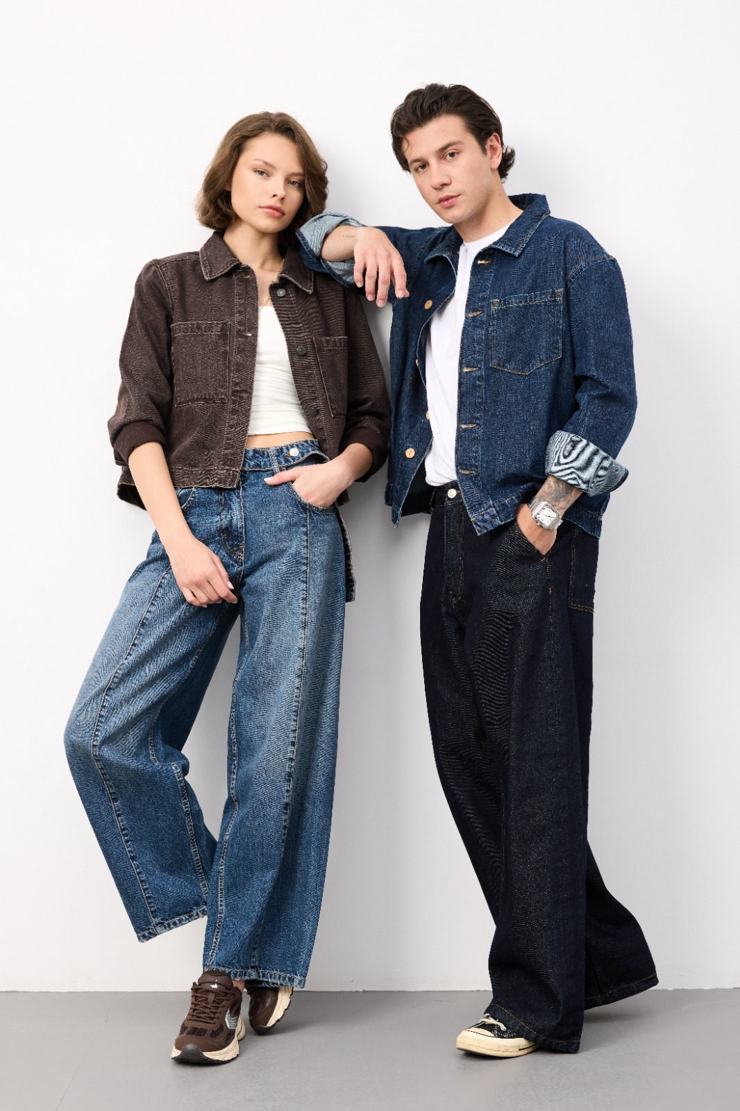 Sample denim garment made from Atlas Denim fabric — model shot 19