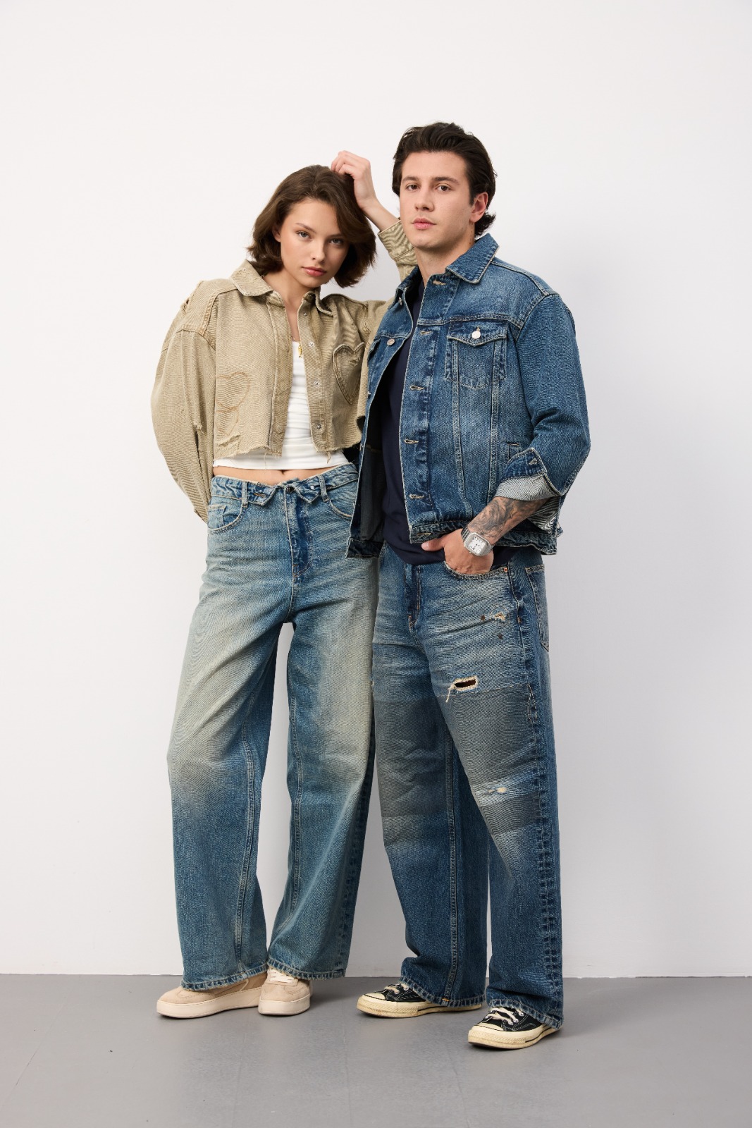 Sample denim garment made from Atlas Denim fabric — model shot 21