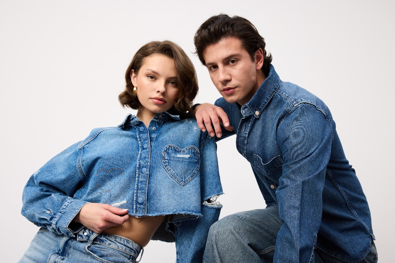 Sample denim garment made from Atlas Denim fabric — model shot 23
