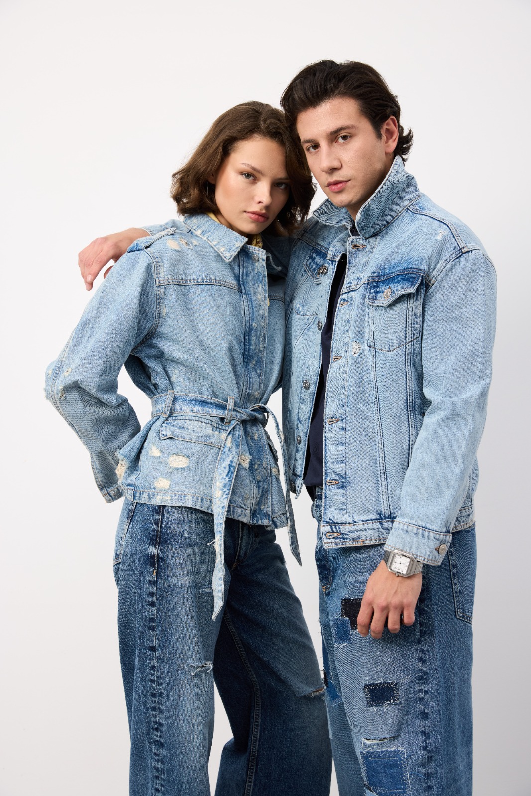 Sample denim garment made from Atlas Denim fabric — model shot 37