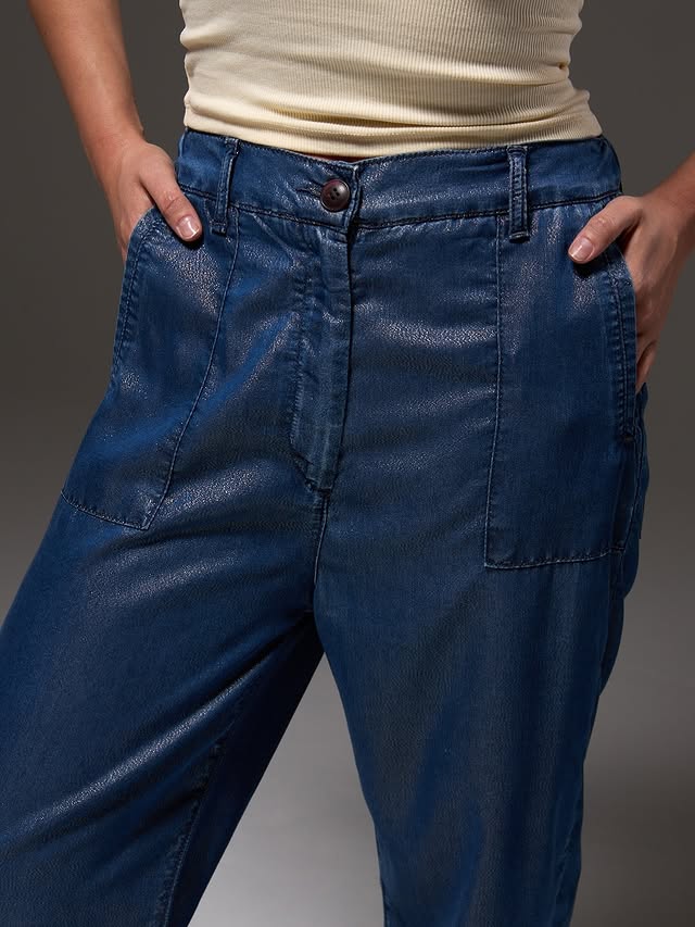 Atlas Denim fabric texture and wash detail — close-up 11