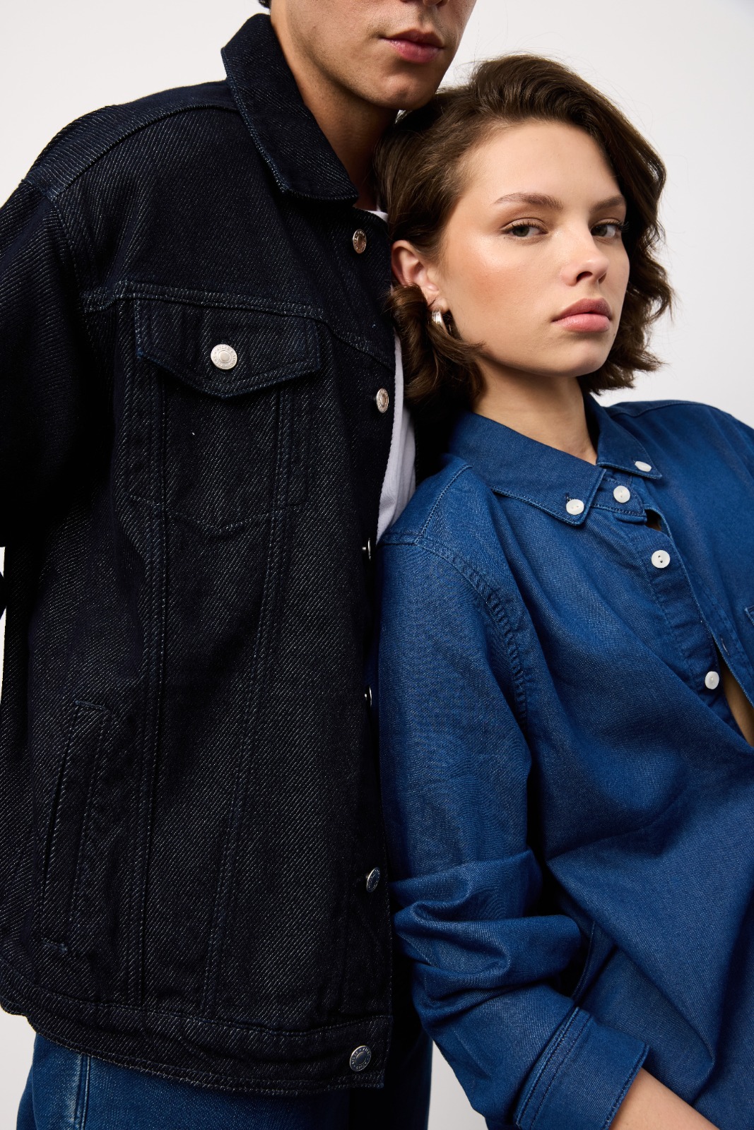 Sample denim garment made from Atlas Denim fabric — model shot 9